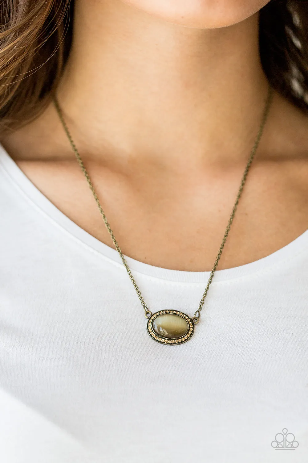 Open Door Jewelry - Anything GLOWS - Brass Necklace - Paparazzi Accessories