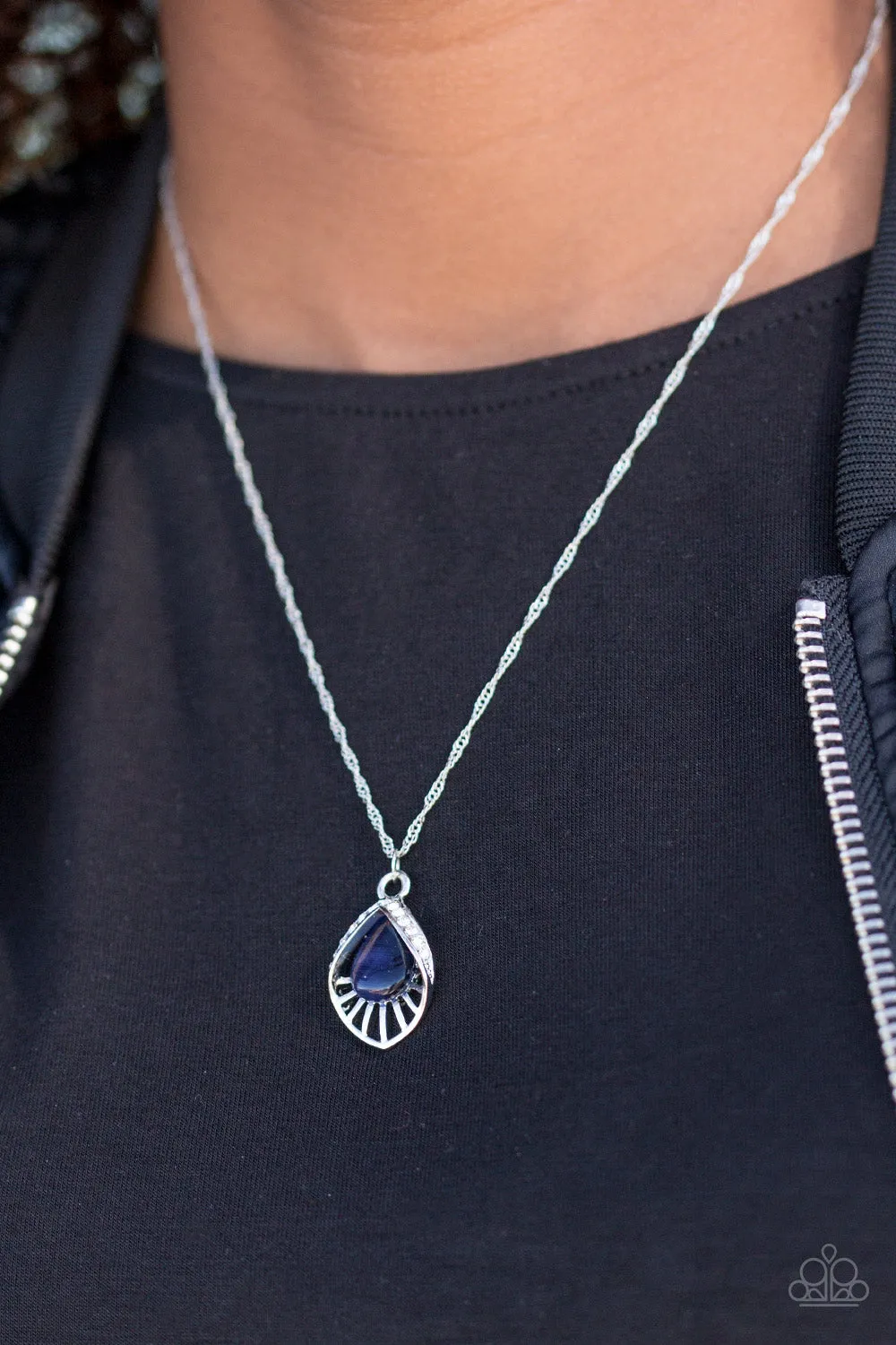 Open Door Jewelry - Cherished Treasure - Blue Necklace - Paparazzi Accessories