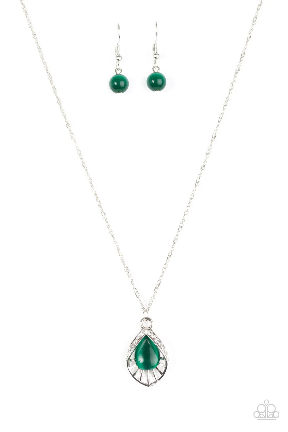 Open Door Jewelry - Cherished Treasure - Green Necklace - Paparazzi Accessories
