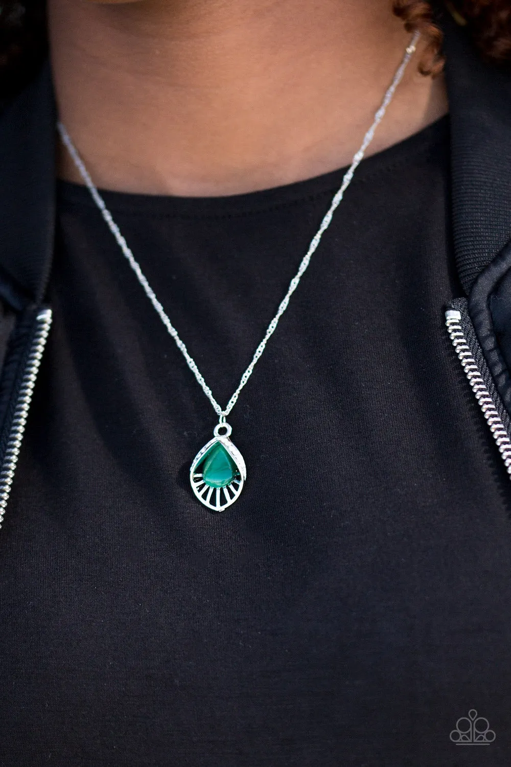 Open Door Jewelry - Cherished Treasure - Green Necklace - Paparazzi Accessories