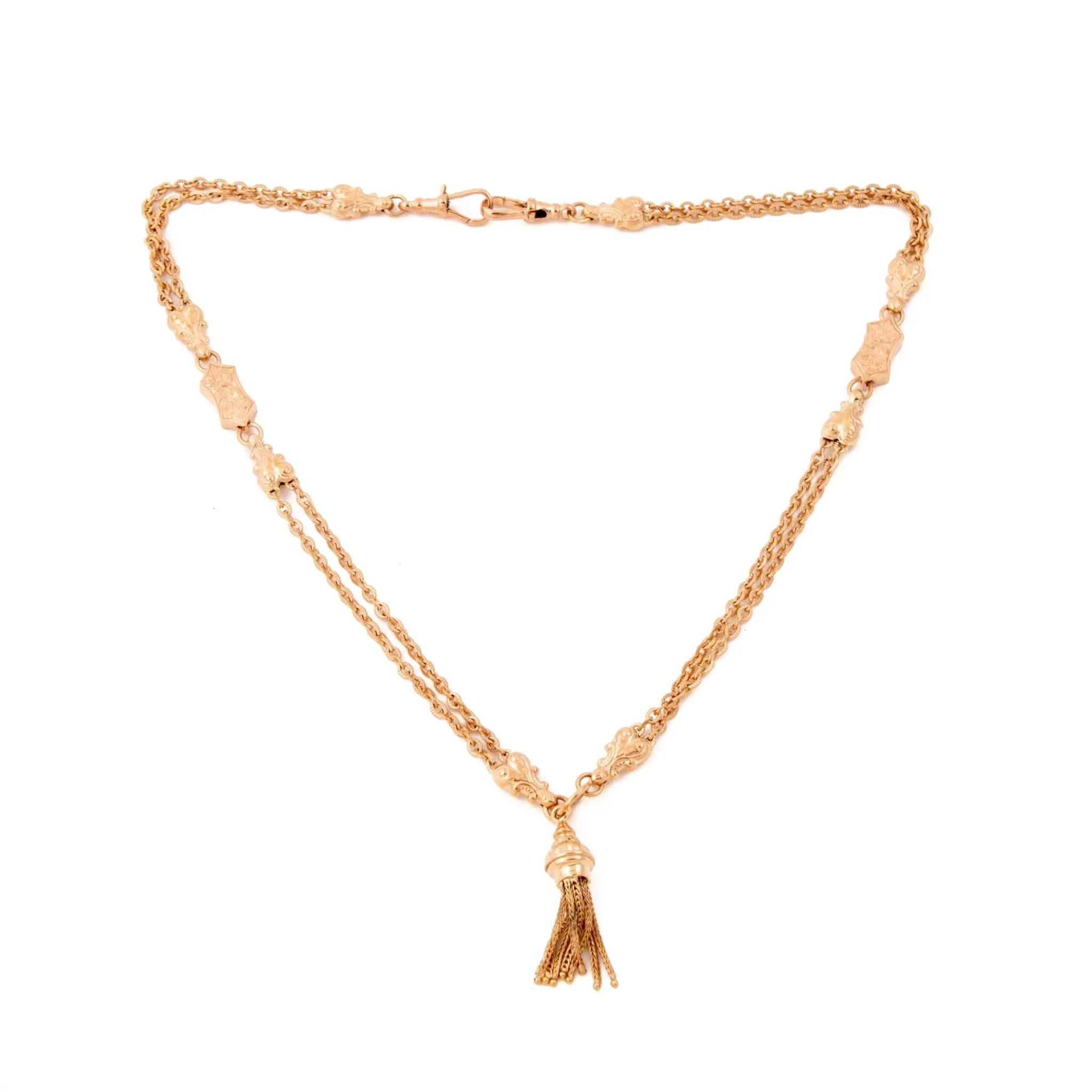 Ornate Rose Gold Watch Chain