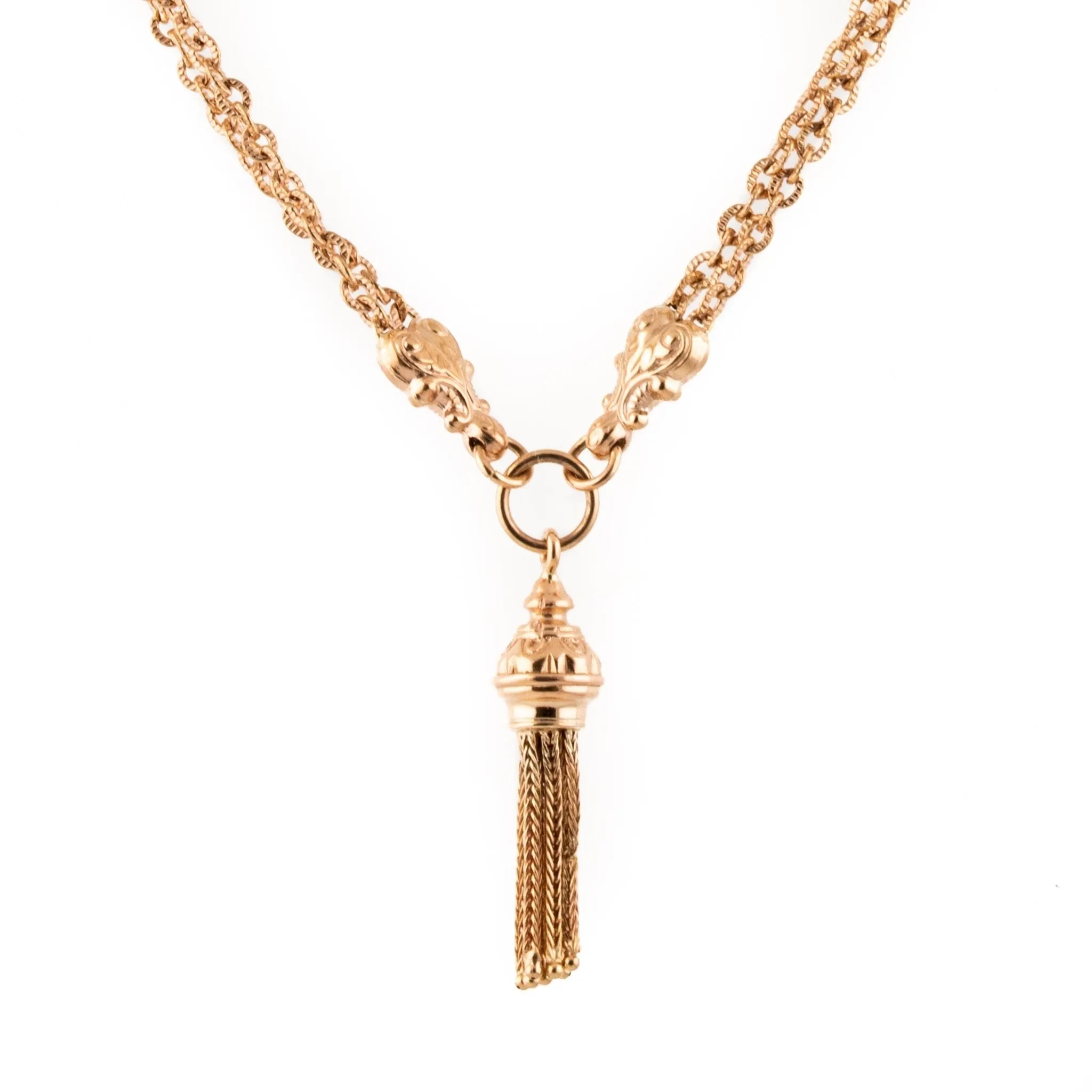 Ornate Rose Gold Watch Chain