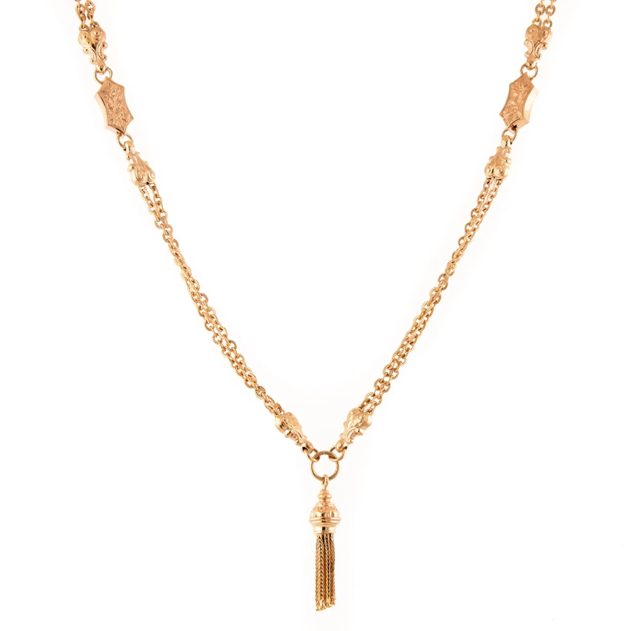Ornate Rose Gold Watch Chain