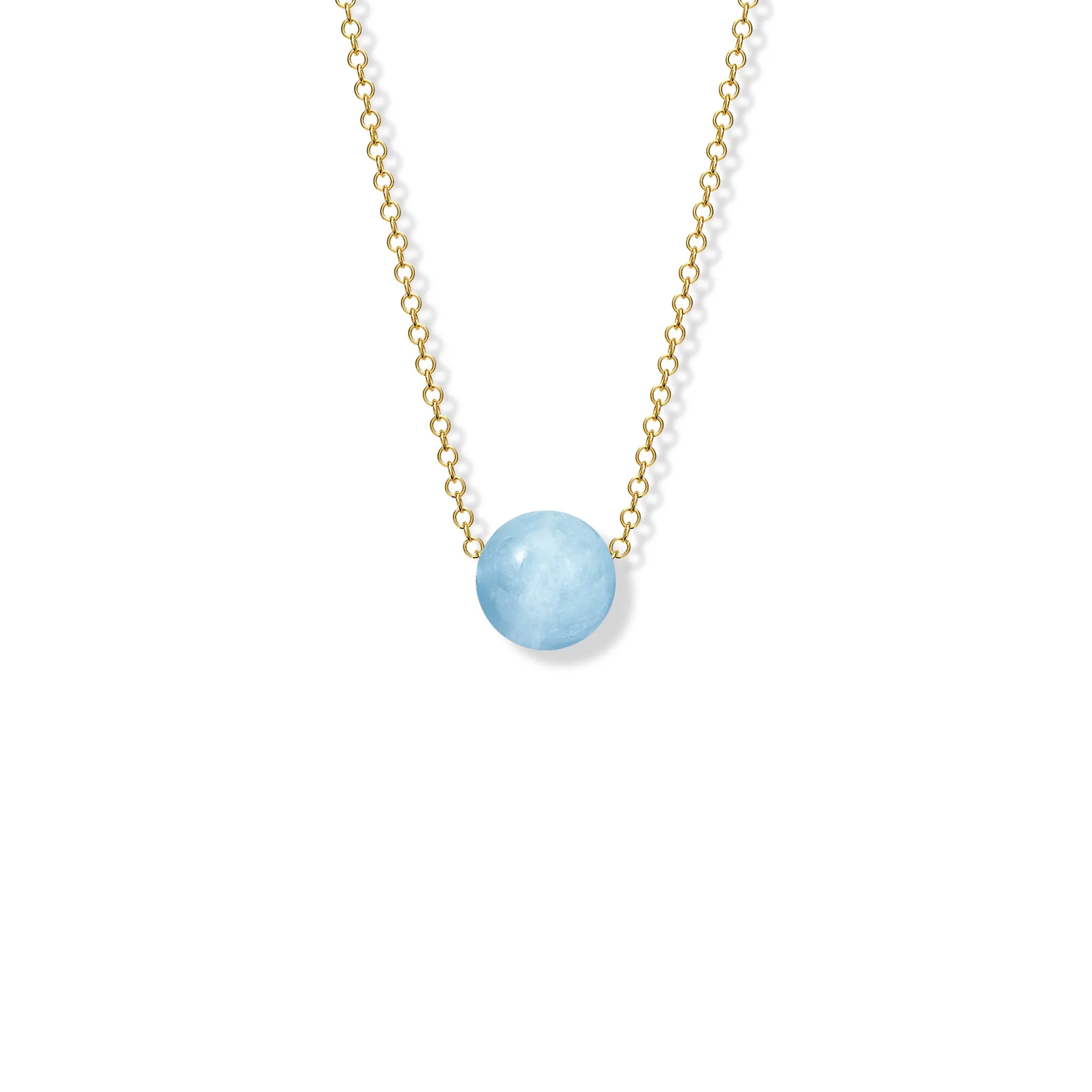 Pelota Necklace Yellow Gold - Aquamarine