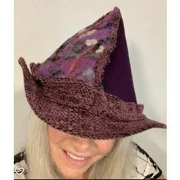 Purple felt embellished renaissance hat