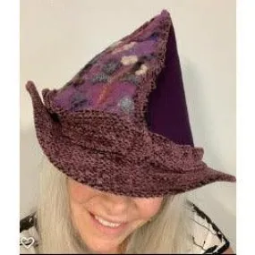 Purple felt embellished renaissance hat