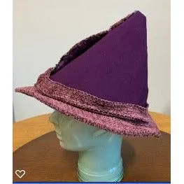 Purple felt embellished renaissance hat