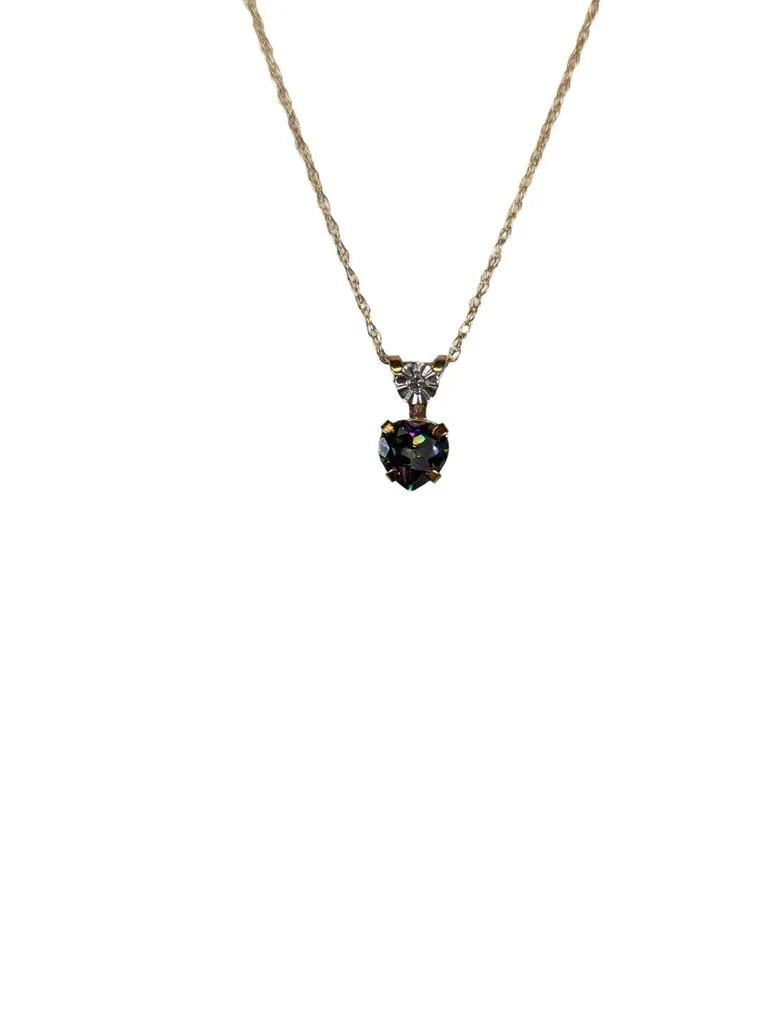 R 10k Gold Necklace Aquamarine Earring Set