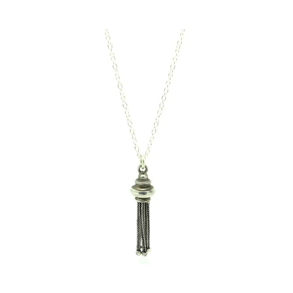 Reserved - Antique Victorian Sterling Silver Tassel Necklace