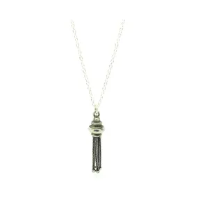 Reserved - Antique Victorian Sterling Silver Tassel Necklace