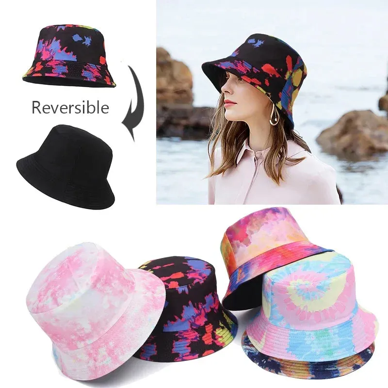 Reversible Bucket Hat Cotton Tie dye