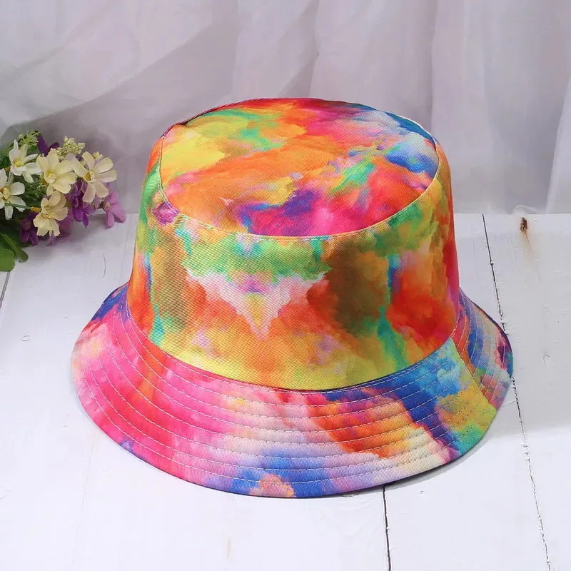 Reversible Bucket Hat Cotton Tie dye
