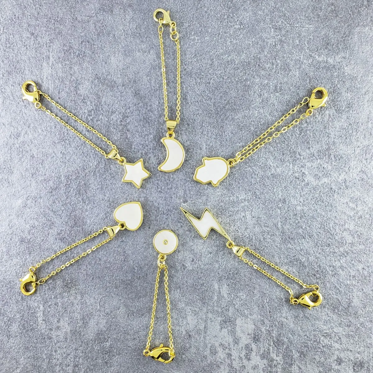 Round White Gold Slim Link Chain Watch Charm For Women