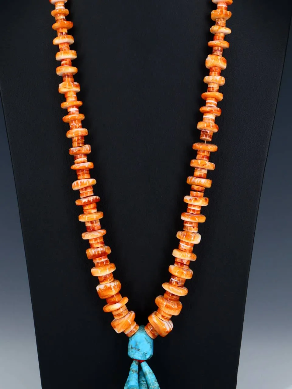 Santo Domingo Spiny Oyster and Turquoise Jocla Necklace