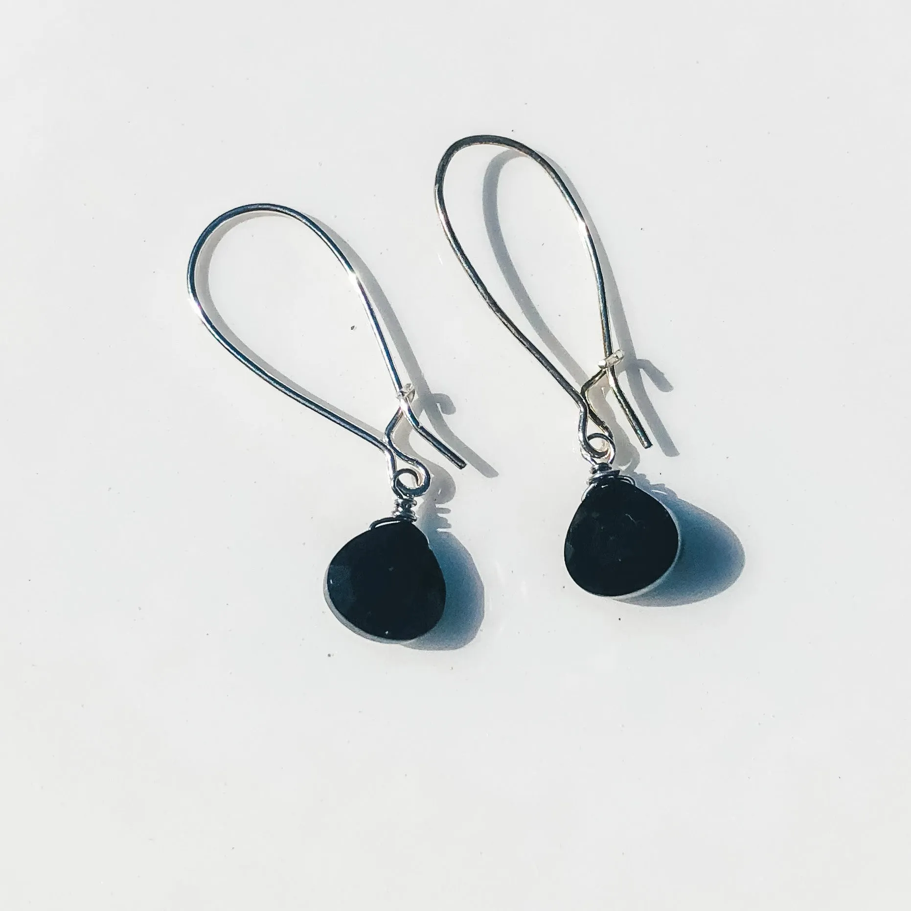 Short Simple Stone Earrings : Choose you gemstone in Brass or Silvertone