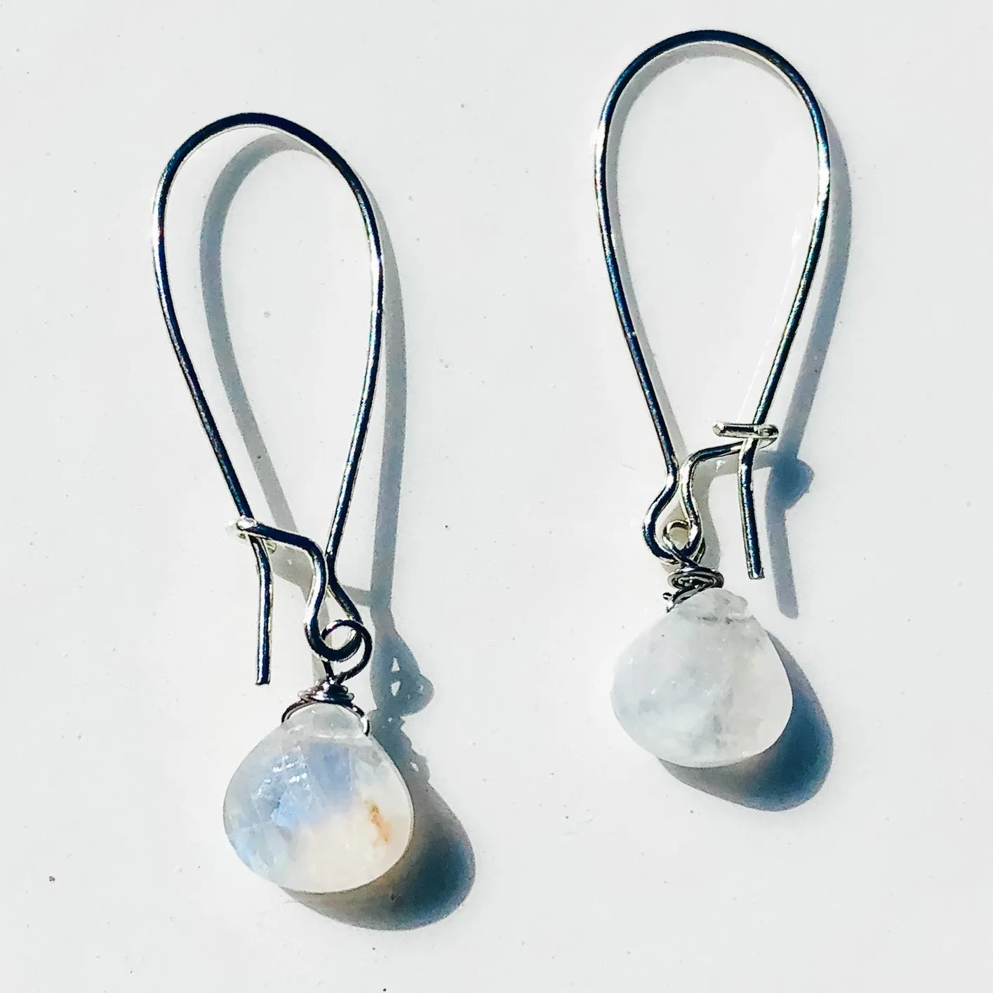 Short Simple Stone Earrings : Choose you gemstone in Brass or Silvertone