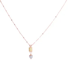Small Emerald Pendant with Drop in "Sahara"- Rose Gold