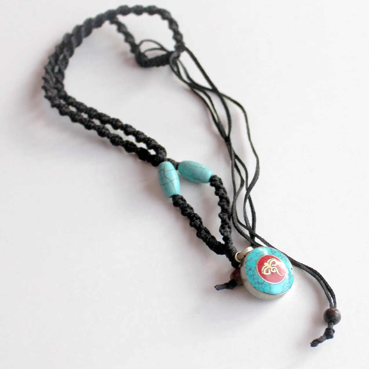 Small Round Turquoise Buddha Eye Pendant