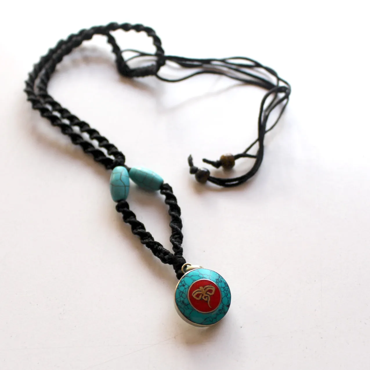 Small Round Turquoise Buddha Eye Pendant