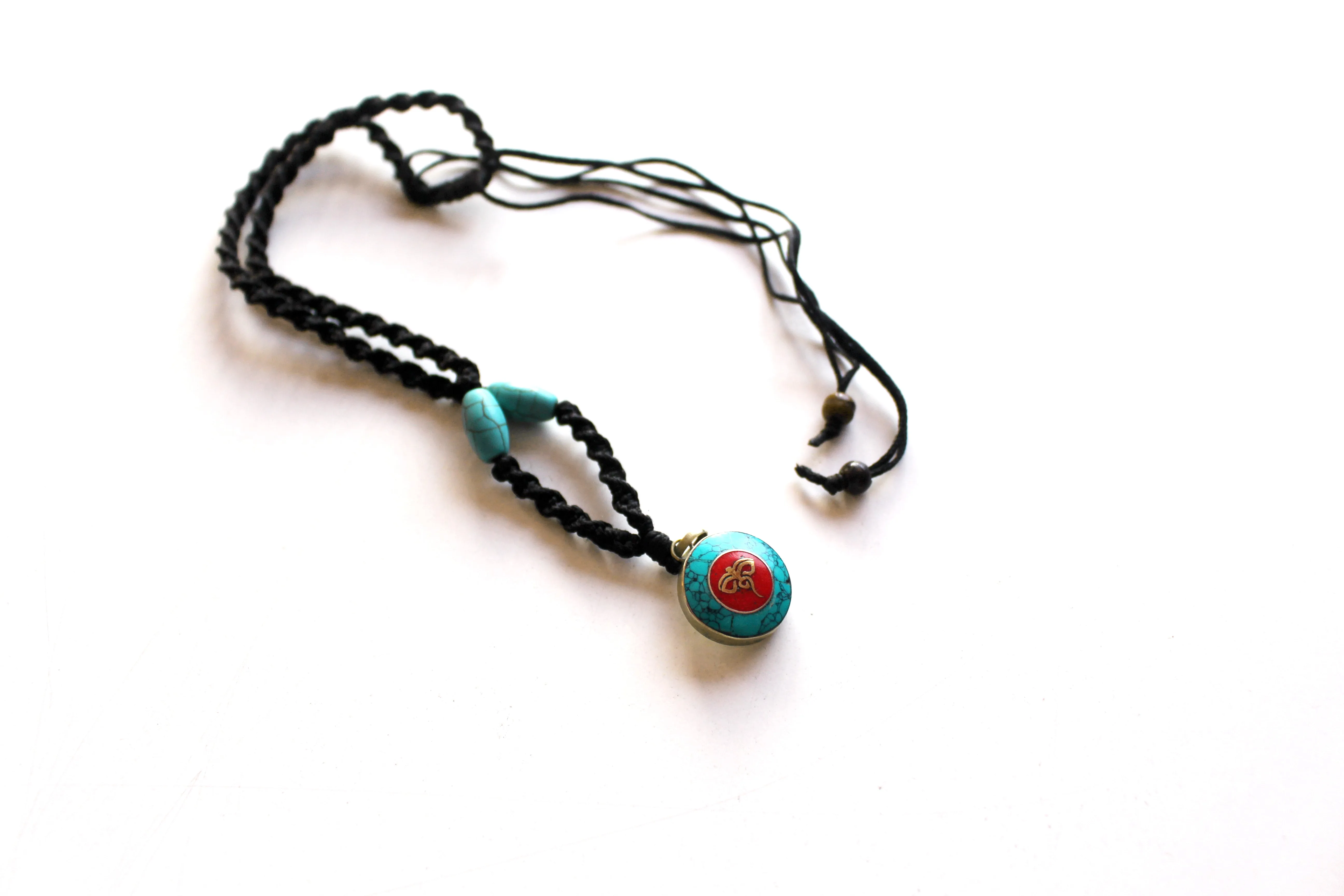 Small Round Turquoise Buddha Eye Pendant