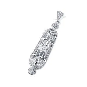 Sterling Silver Mezuzah Pendant - Star of David  E'l Sha-dai
