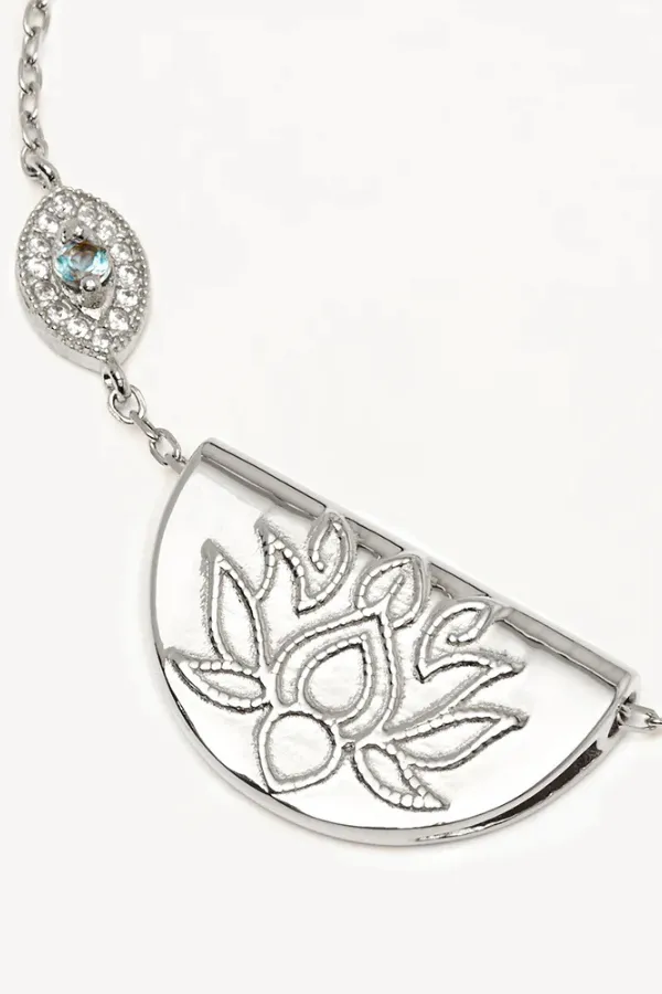 Sterling Silver Vermeil Eye of Peace Lotus Necklace