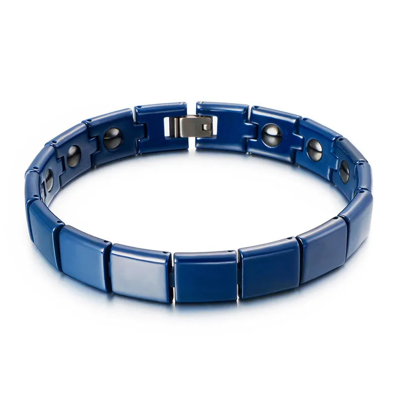 Stylish Titanium Steel Multi-Color Ceramic Magnet Bracelet for Men and Women Couples