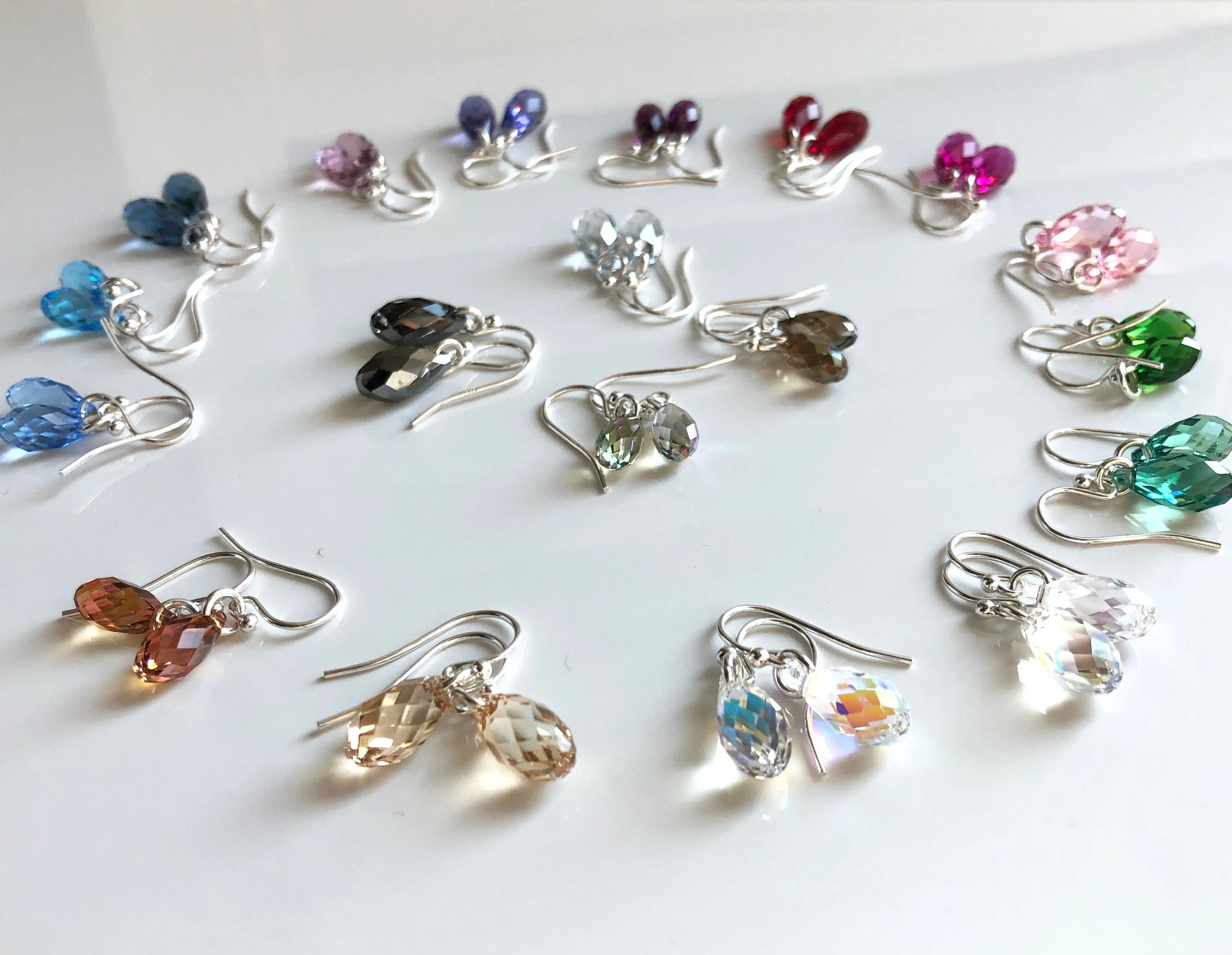 teardrop earrings - golden champagne
