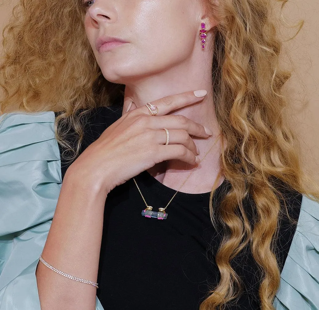 The Offering Necklace | 5.2GMS .10CTW | Aquamarine
