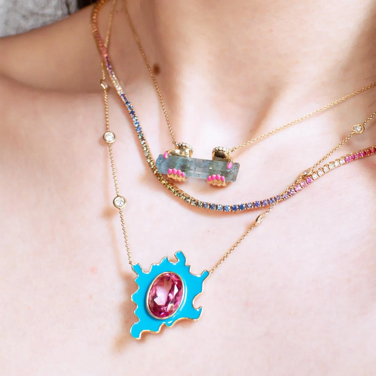 The Offering Necklace | 5.2GMS .10CTW | Aquamarine