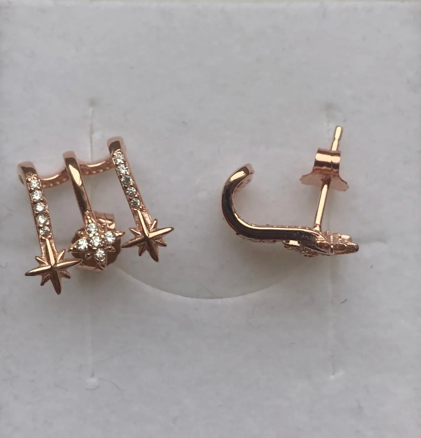 Triple star earring