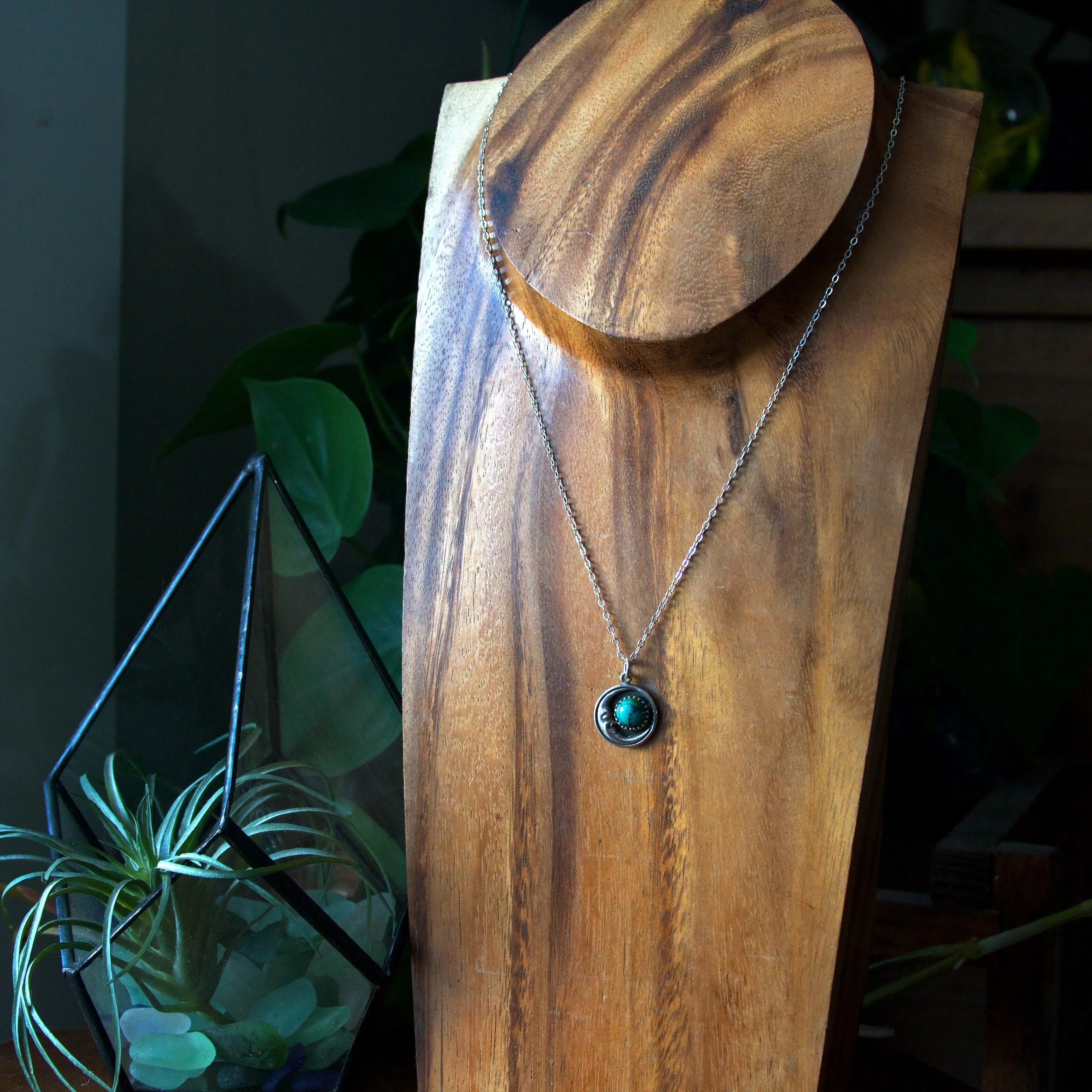 Turquoise Crescent Moon Necklace