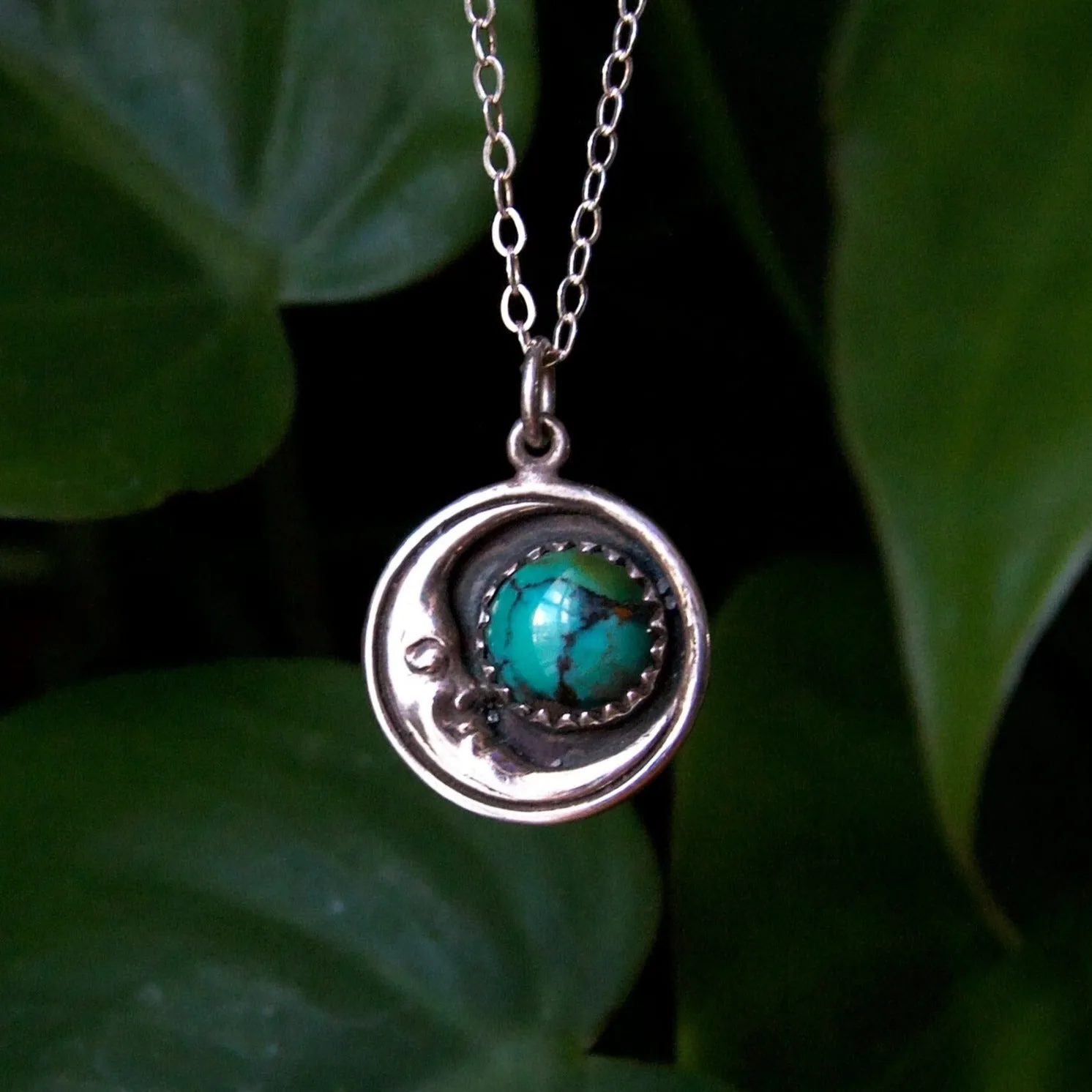 Turquoise Crescent Moon Necklace