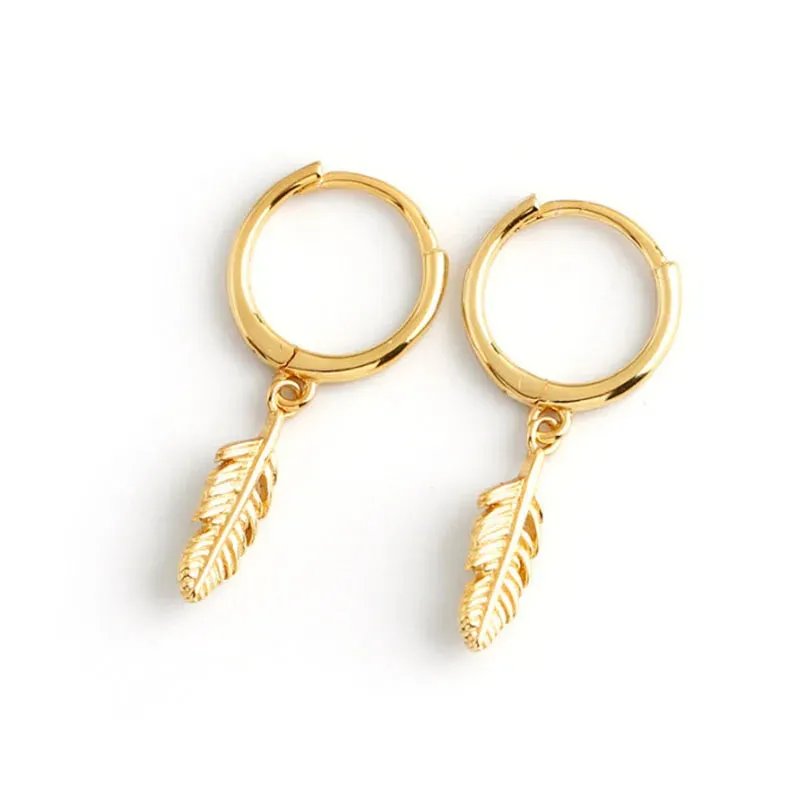 VENTFILLE 925 Sterling Silver Hot Sale Korean Feather Earrings Simple Temperament Exquisite Hot Semale Sexy Jewelry Gift