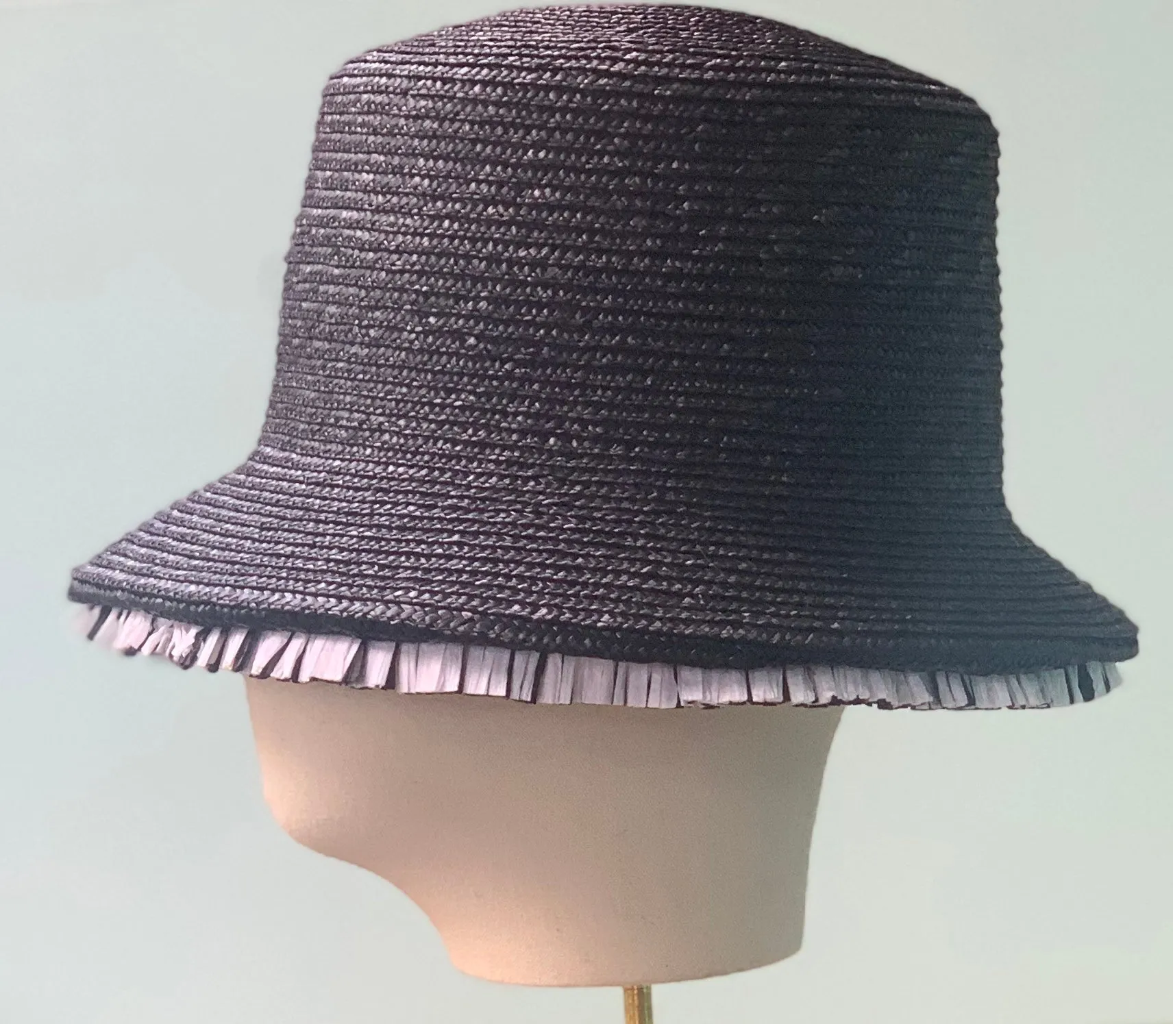 Vineyard Bucket in Black with Fringe