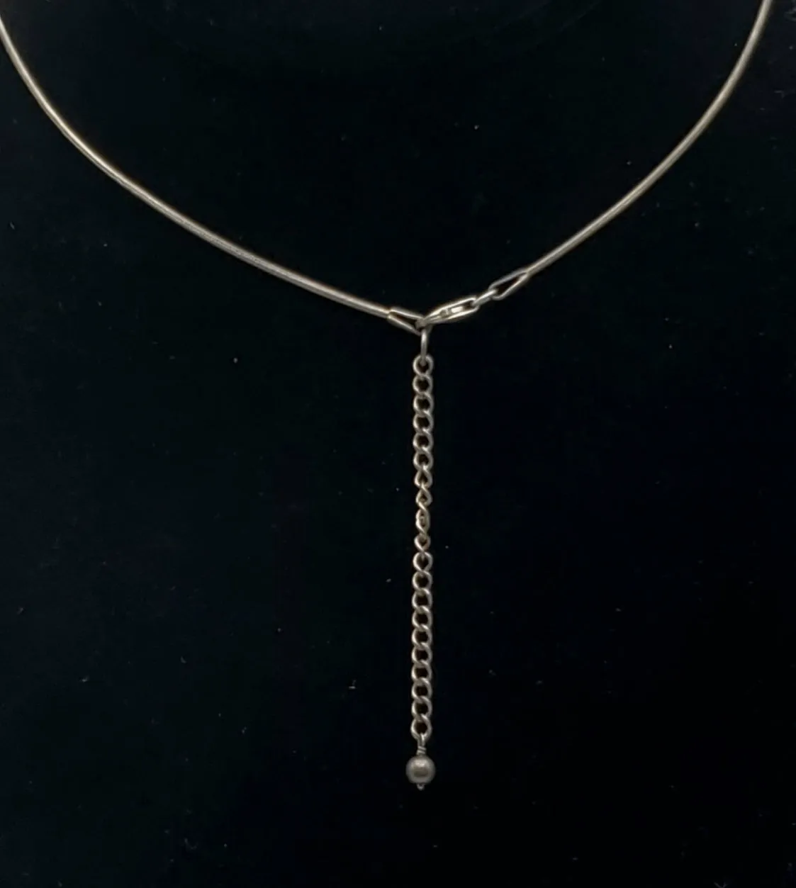 Vintage Sterling Silver Teardrop Filigree Pendant Necklace - 18   2.5"
