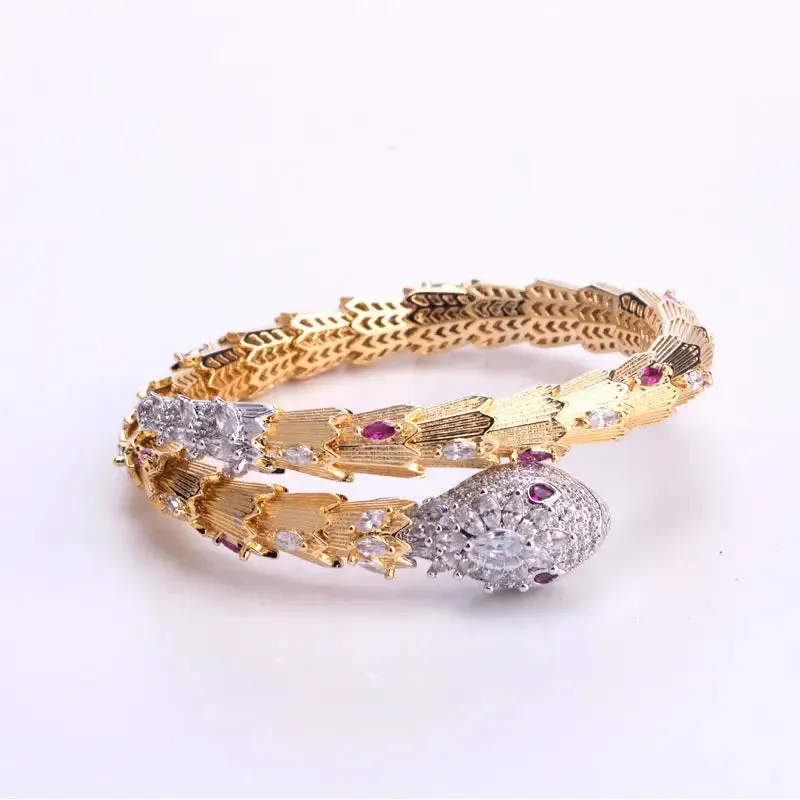 Women's snake bracelet | Eco-Friendly Copper | Adjustable Perimeter | Bamboo Chain