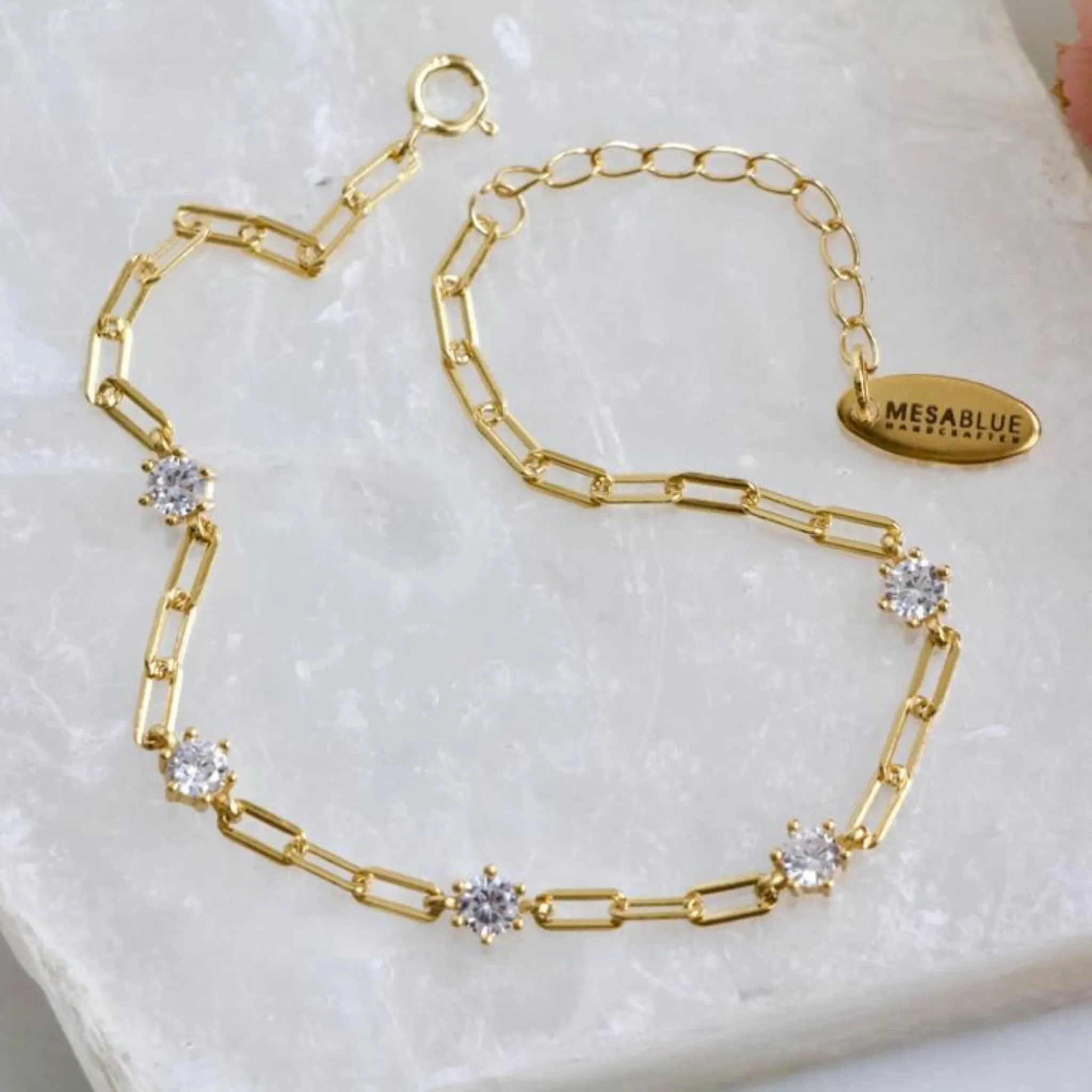 Zircon Paperclip Bracelet