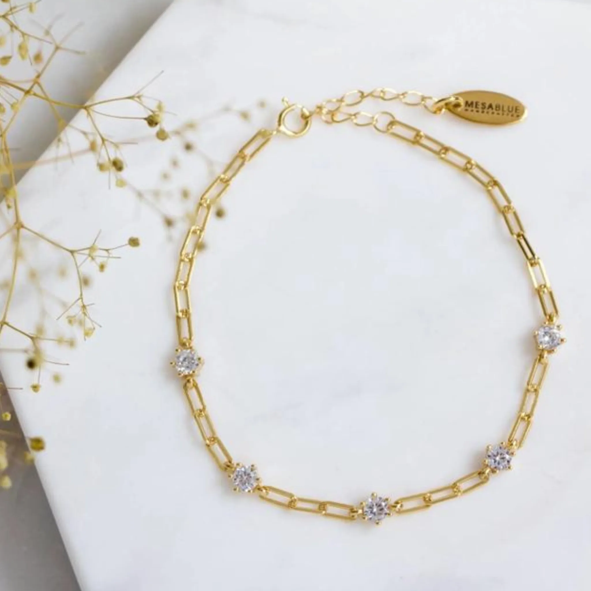Zircon Paperclip Bracelet